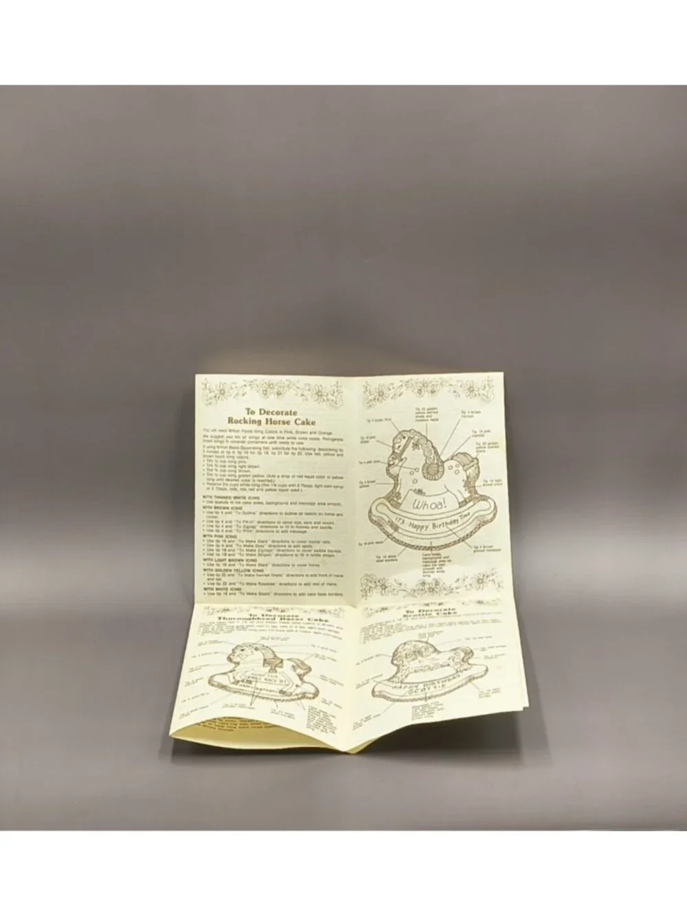 Wilton Cake Pan Instruction Booklet for Decorating Baking ROCKING HORSE CAKE PAN